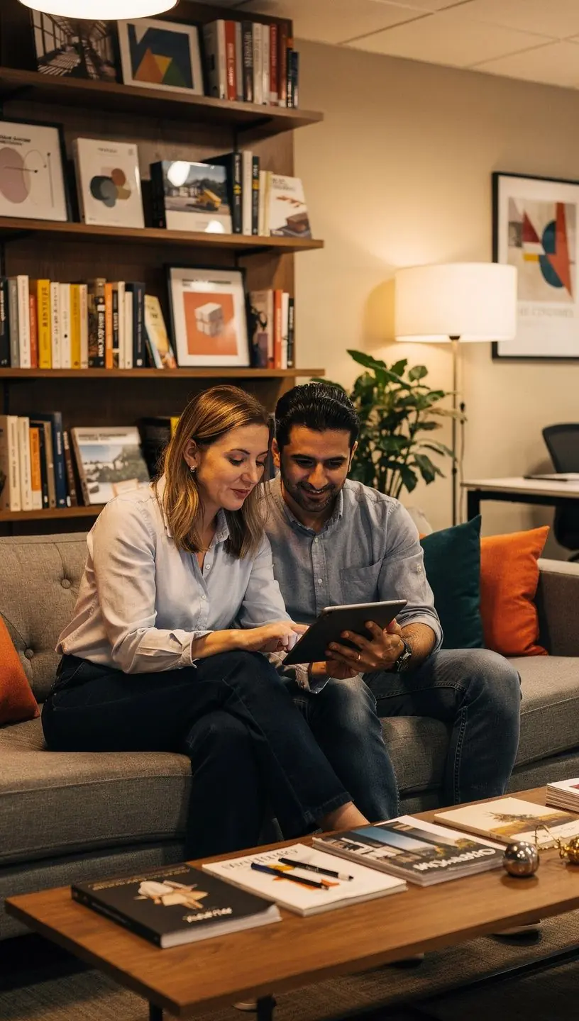 Funkcjonalna przestrzeń biurowa z jasnymi kolorami i naturalnym światłem.