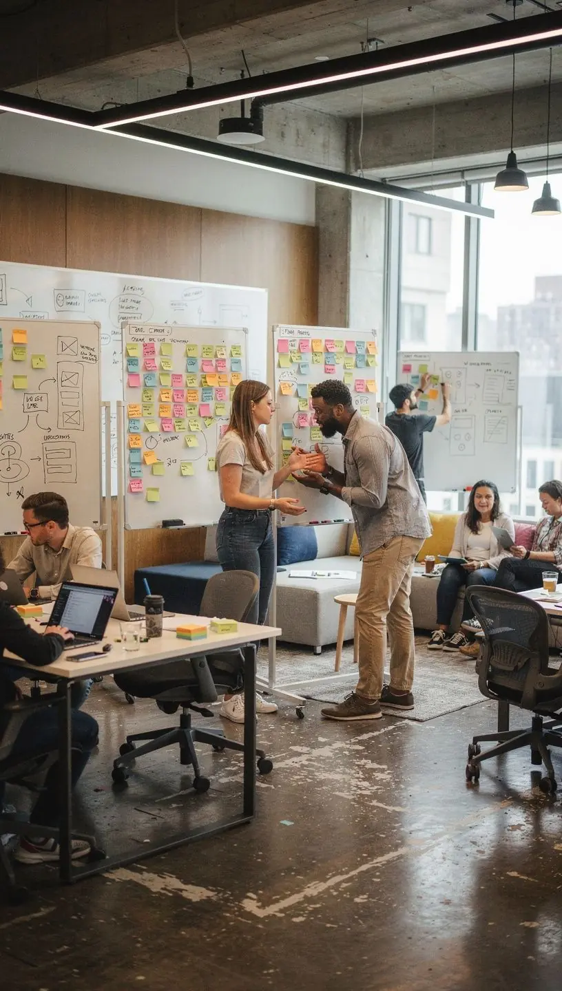 Nowoczesna recepcja z przyjaznym dla gości układem mebli.